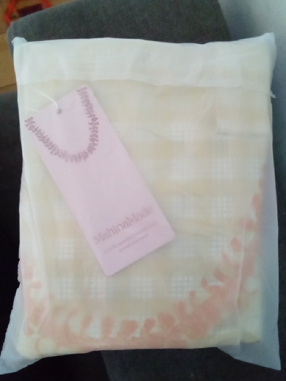 New Mahina Made Puakenikeni Lei Canvas Tote Bag Palaka Yellow MahinaMade - Picture 14 of 15